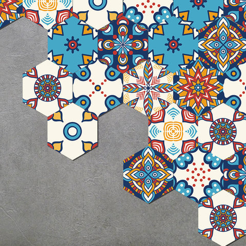 Colorful geometric oriental culture tiles: unique visual experience