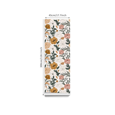 Vintage Floral Wallpaper - Elegant Intertwining of Warm Tones and Delicate Flowers