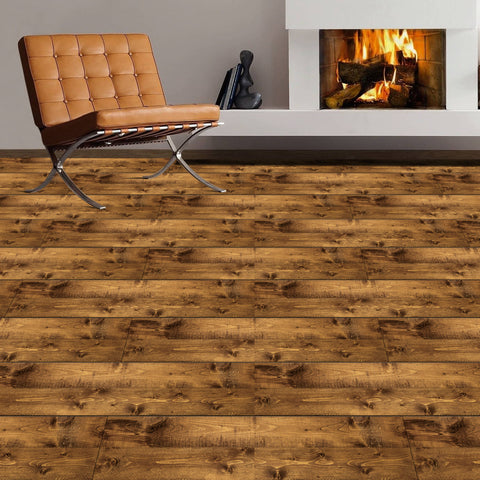 Brown Sassafras Wood Grain Peel and Stick Flooring