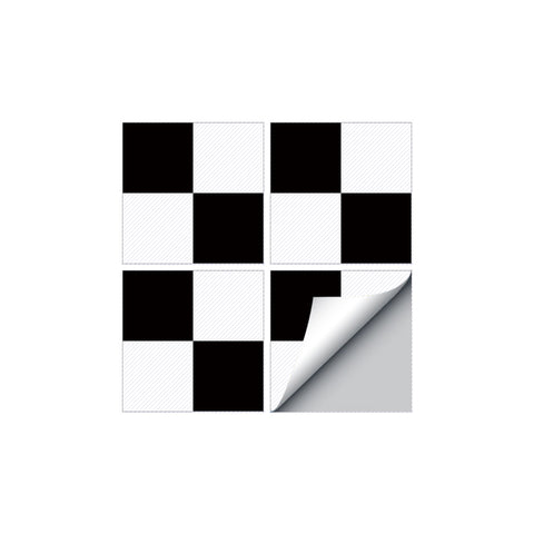 Classic Black - and - White Checkered Tile Stickers