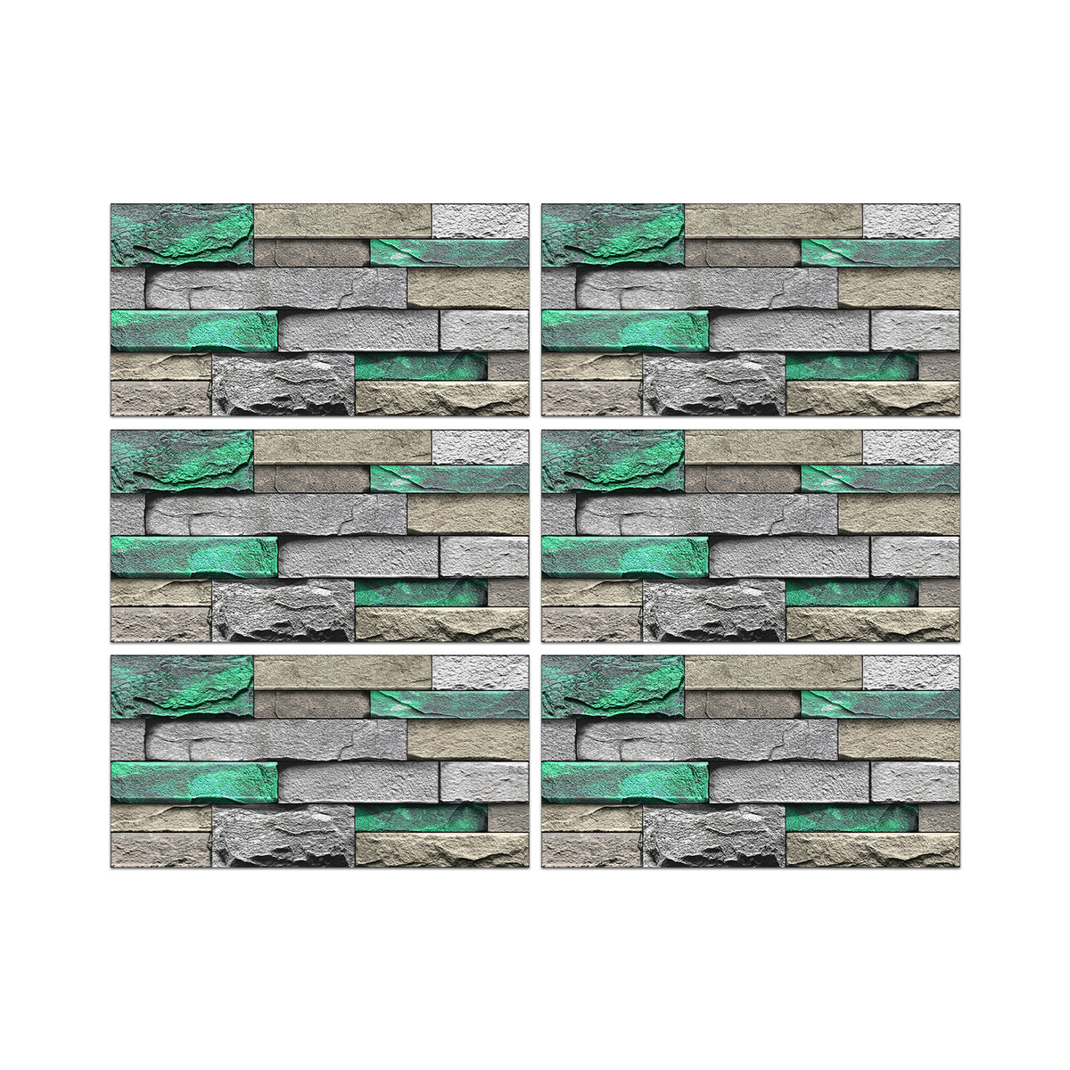 Greenish Blue Stone Texture Wallpaper Rustic Tiles Stickers