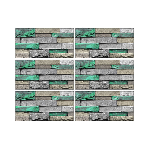 Greenish Blue Stone Texture Wallpaper Rustic Tiles Stickers