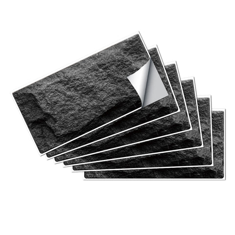 Dark Grey Marble Textured Floor Stickers Fresh Peel and Stick 6pcs