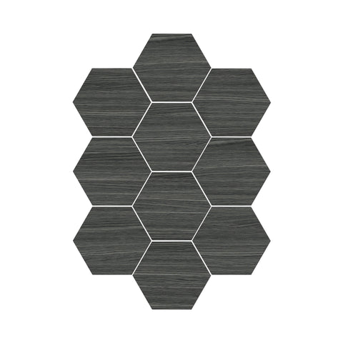 Smoky Grey Wood Effect Hexagonal Tile Stickers