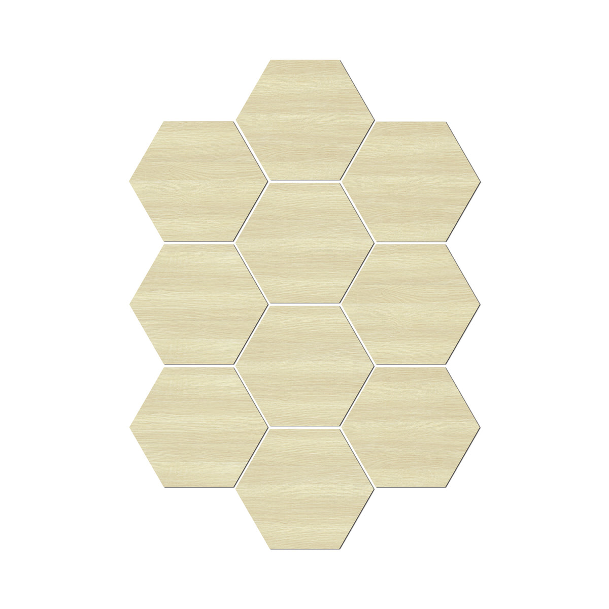 Pale Cream Oak Hexagonal Foam Porcelain Tiles