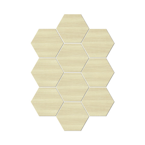 Pale Cream Oak Hexagonal Foam Porcelain Tiles