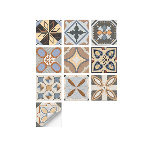 Retro color: nostalgic style of tile stickers