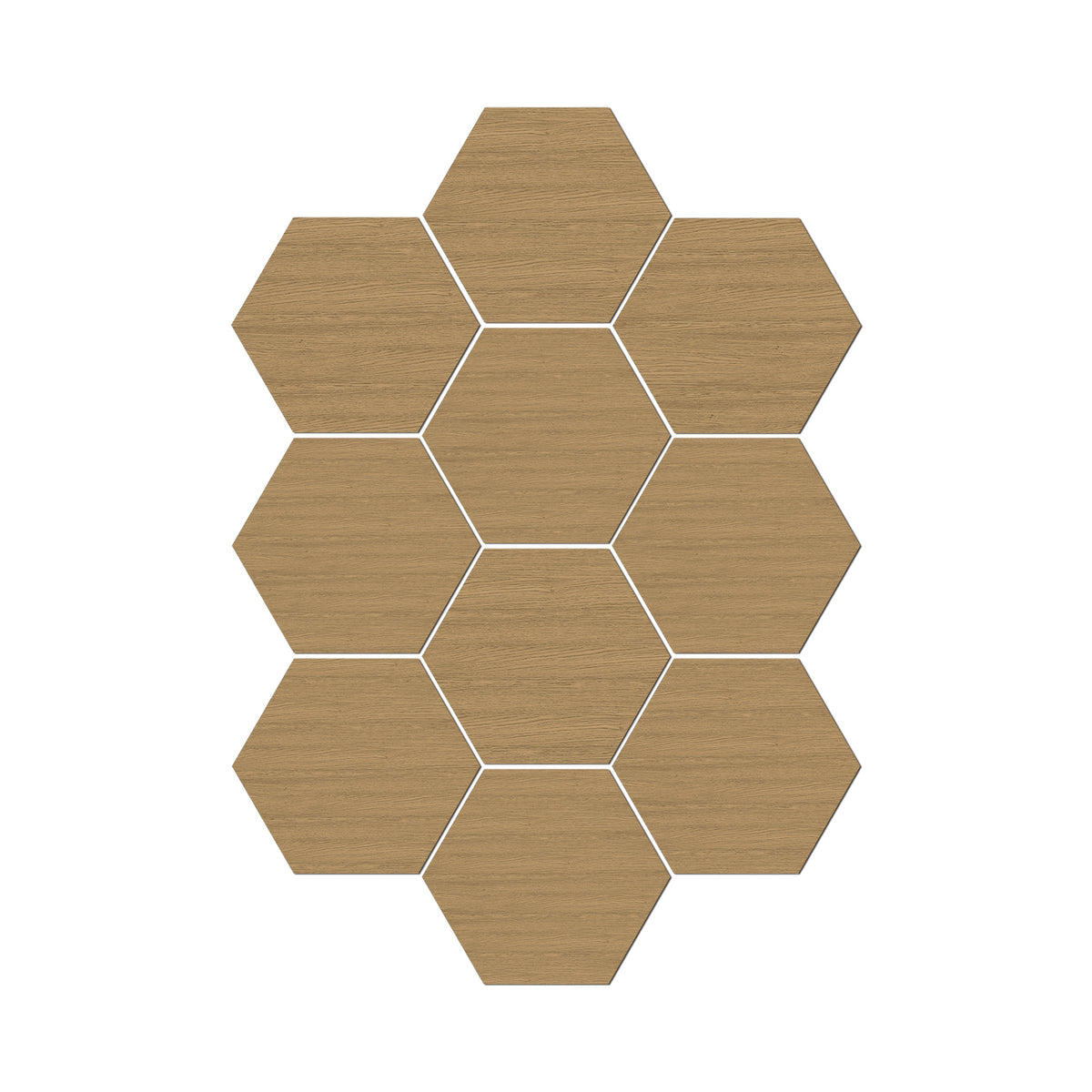 Natural Light Oak Hexagonal Foam Porcelain Tile Stickers