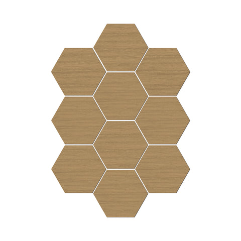 Natural Light Oak Hexagonal Foam Porcelain Tile Stickers