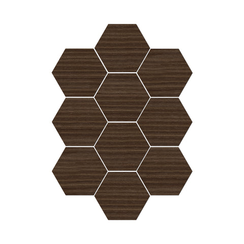 Chocolate Oak Hexagonal Foam Tile Decals