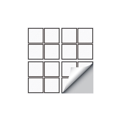 Simple Black - and - White Square Tile Stickers