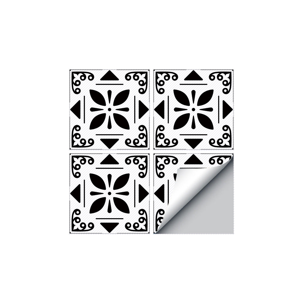 Ornate Monochrome Tile Accents - Captivating Moroccan-Inspired Florals