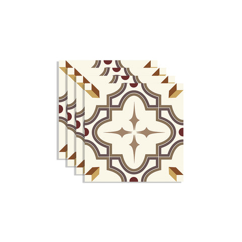 Beautiful Cream and Gold Flower Pattern Tile