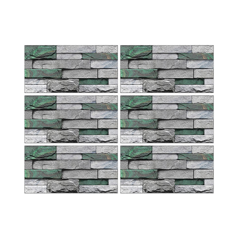 Grey and Green Stone Texture Wallpaper Rustic Tiles Stickers