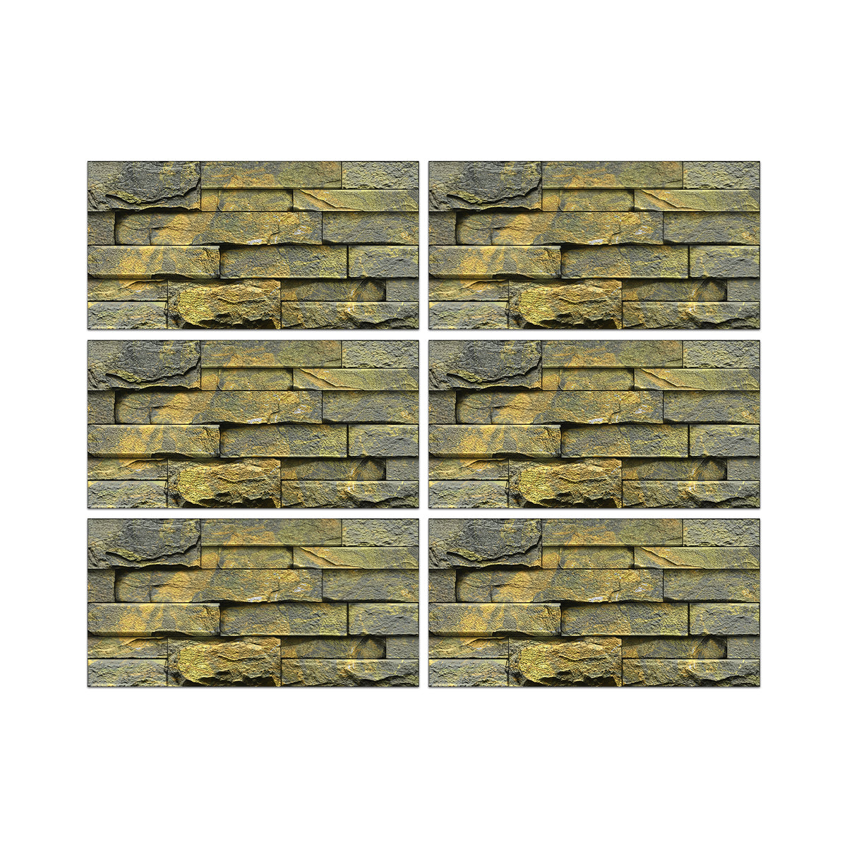 Dark Yellow Stone Texture Wallpaper Rustic Tiles Stickers