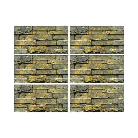 Dark Yellow Stone Texture Wallpaper Rustic Tiles Stickers