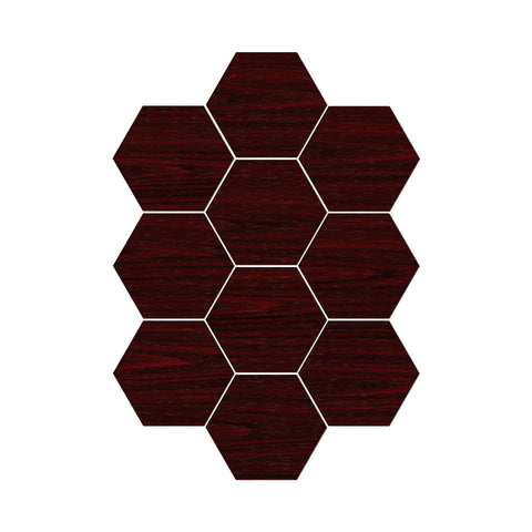 Deep Red Mahogany Hexagonal Foam Porcelain Tile Stickers