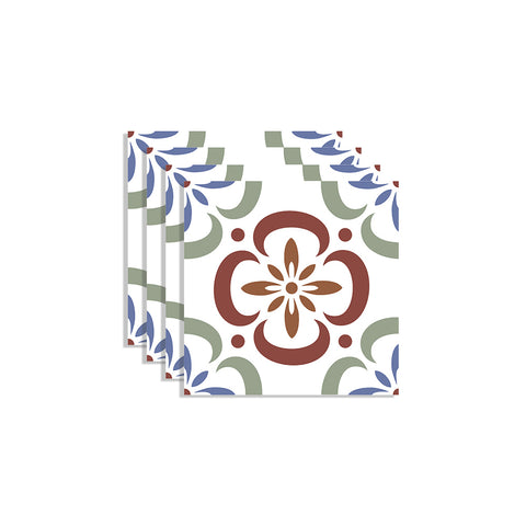 Colorful Retro Flower Design Tile