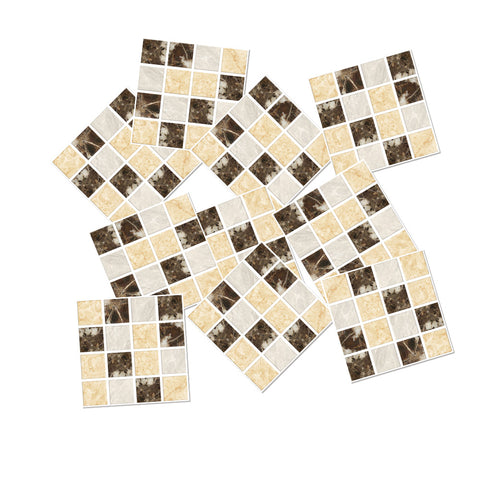 Brown and gold Stone Wallpaper Stonelike Mosaic Wall Tiles Sticker Peel and Stick Luxury