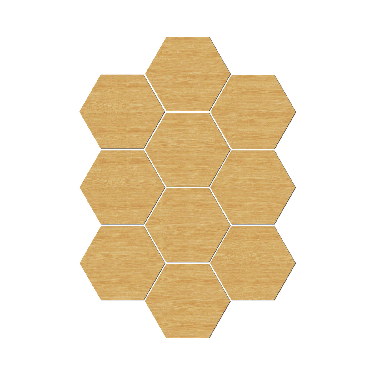 Light Oak Hexagonal Foam Tile Stickers