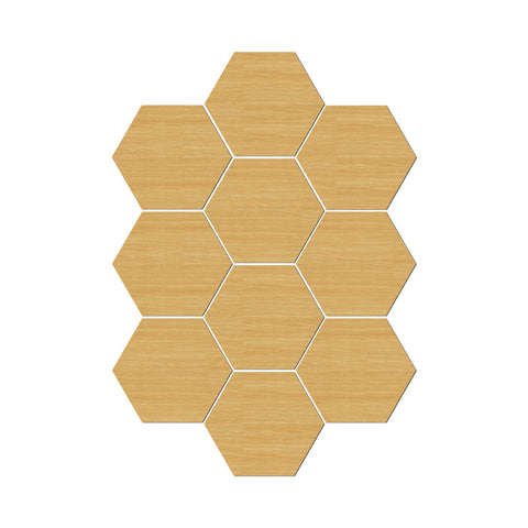 Light Oak Hexagonal Foam Tile Stickers