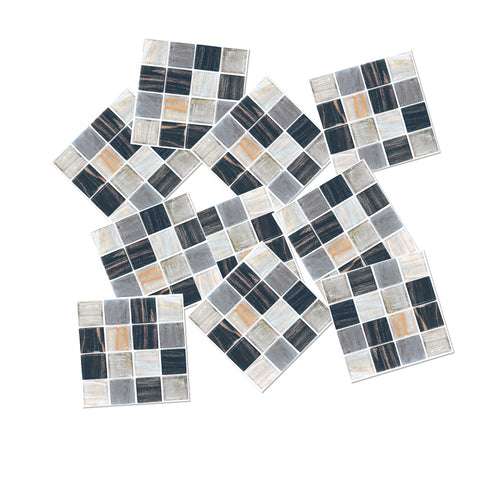 Black and Beige Stone Wallpaper Stonelike Mosaic Wall Tiles Modern Sticker Peel and Stick