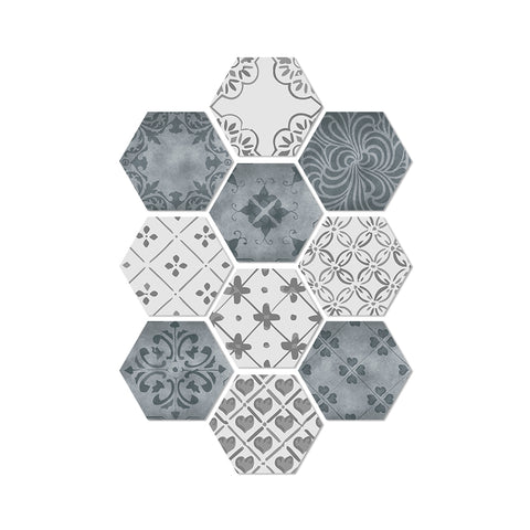 Hexagonal retro tiles: traditional elements, creative interpretation