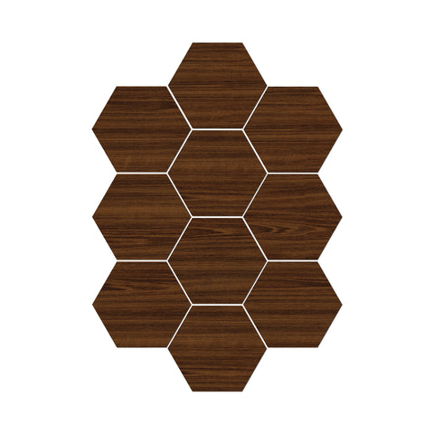 Self Adhesive Brown Walnut Hexagonal Peel and Stick Wood Wallpaper