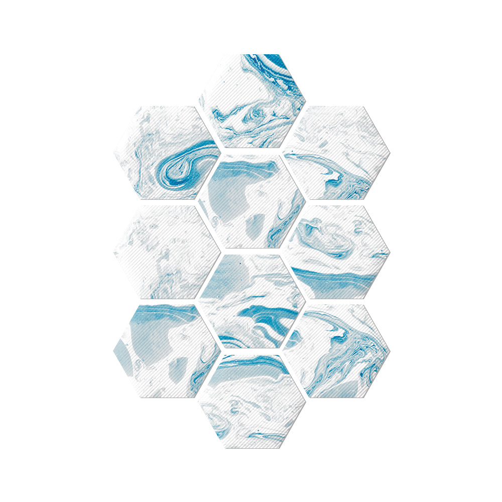Blue and white marble splicing tiles: practical aesthetics, visual shock