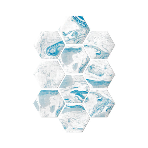 Blue and white marble splicing tiles: practical aesthetics, visual shock