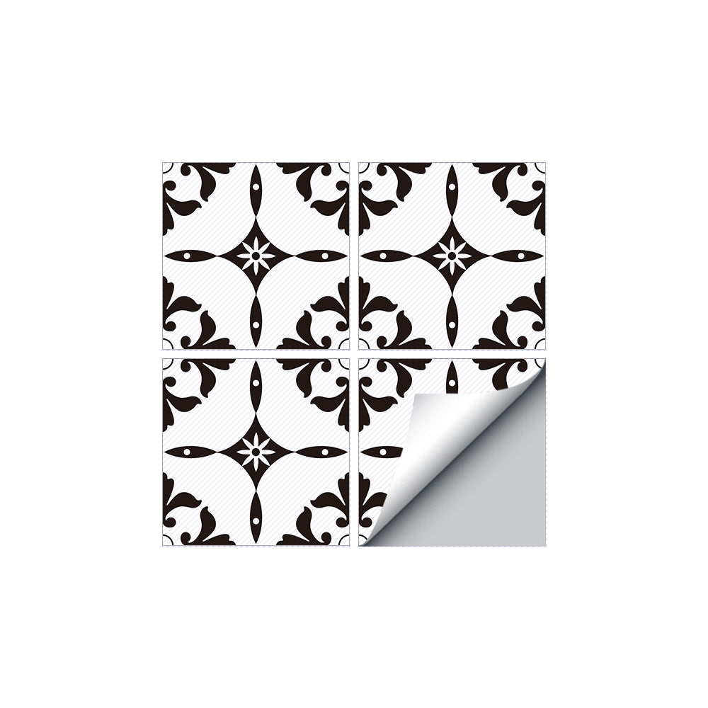 Ornate Monochrome Tile Transfers - Mesmerizing Floral and Arabesque Patterns