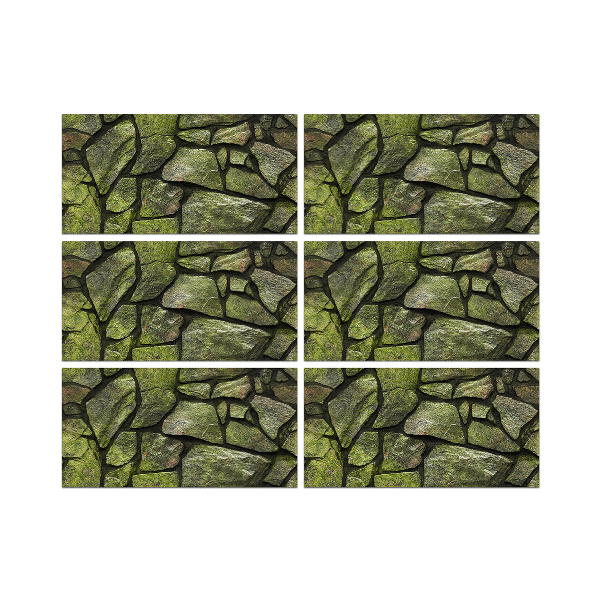 Dark Green Simulates 3D Stone Texture Wallpaper Nature Tiles Stickers