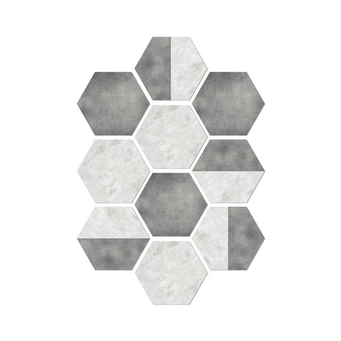 Simple gray and white hexagonal tiles: creative fashion, personality charm