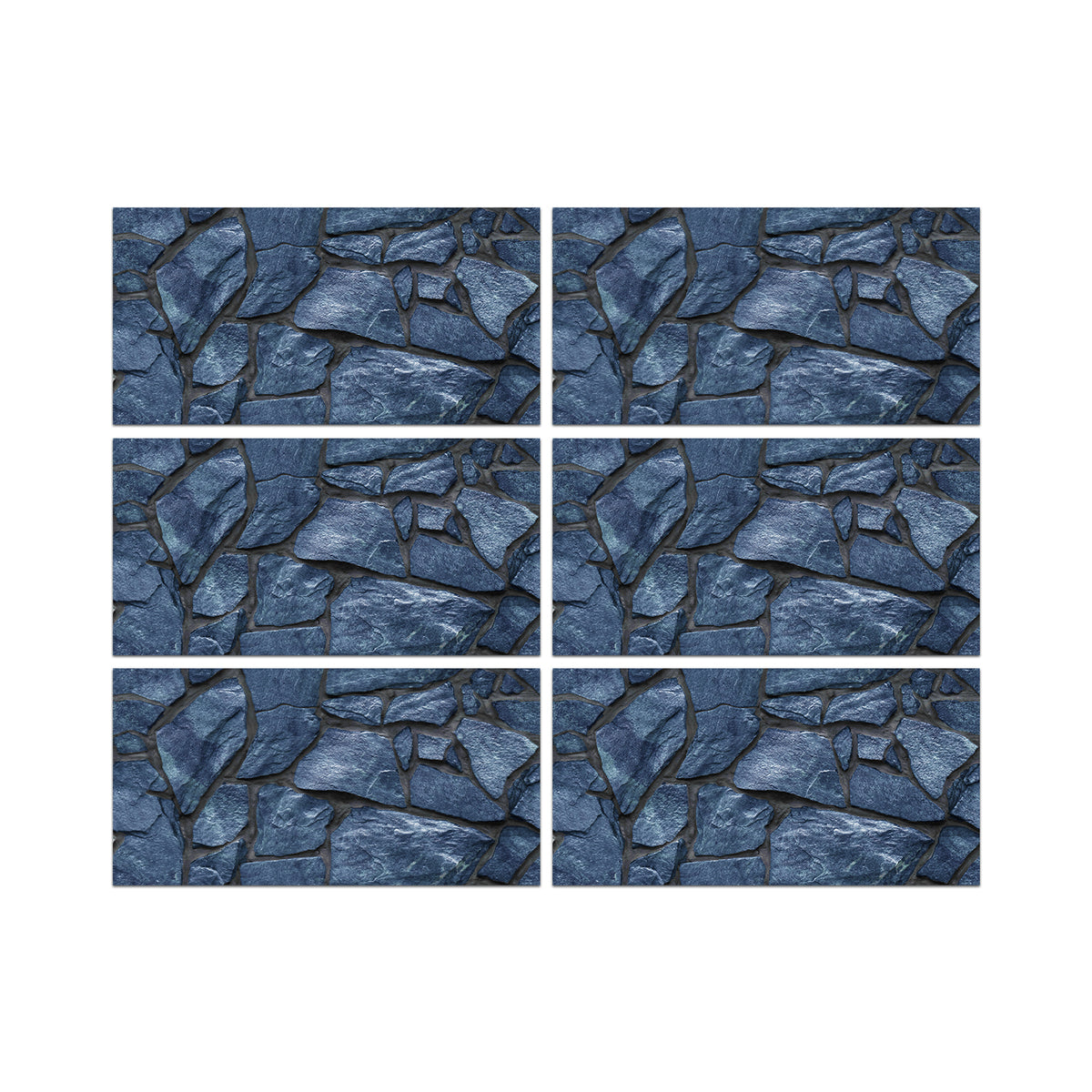 Deep Blue Simulates 3D Stone Texture Wallpaper Elegant Tiles Stickers