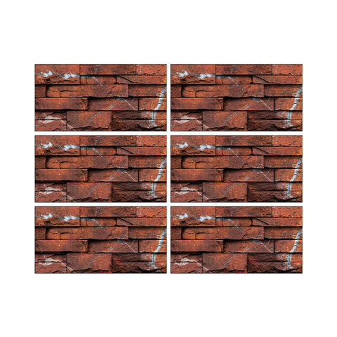 Dark Brick Red Simulates 3D Stone Texture Wallpaper Country Tiles Stickers