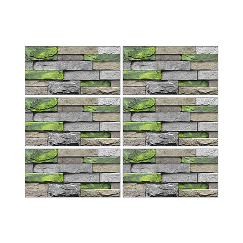 Light Green Stone Texture Wallpaper Rustic Tiles Stickers