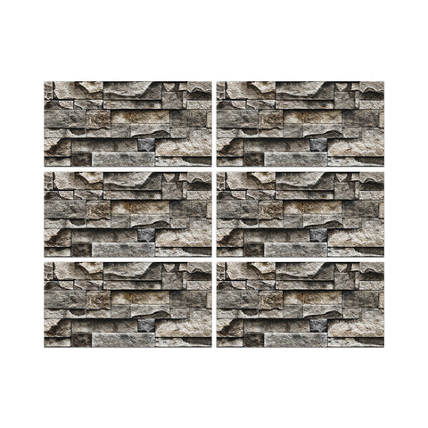 Light Brown and Grey Simulates 3D Stone Texture Wallpaper Rustic Tiles Stickers