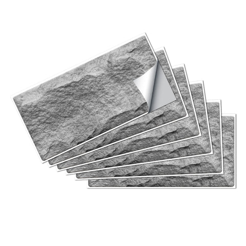 Light Grey Marble Textured Floor Stickers Elegant Peel and Stick 6pcs