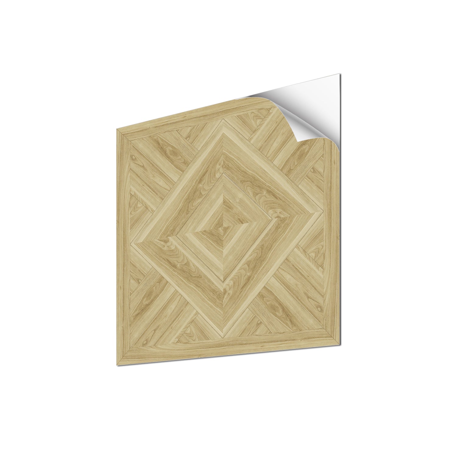 Beige Geometric Wood Stick & Peel Floor Tiles 1pc