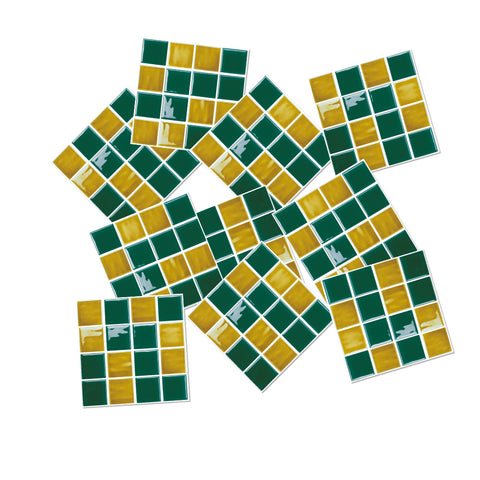 Green and Yellow Stone Wallpaper Stonelike Mosaic Wall Tiles Sticker Peel and Stick Fresh