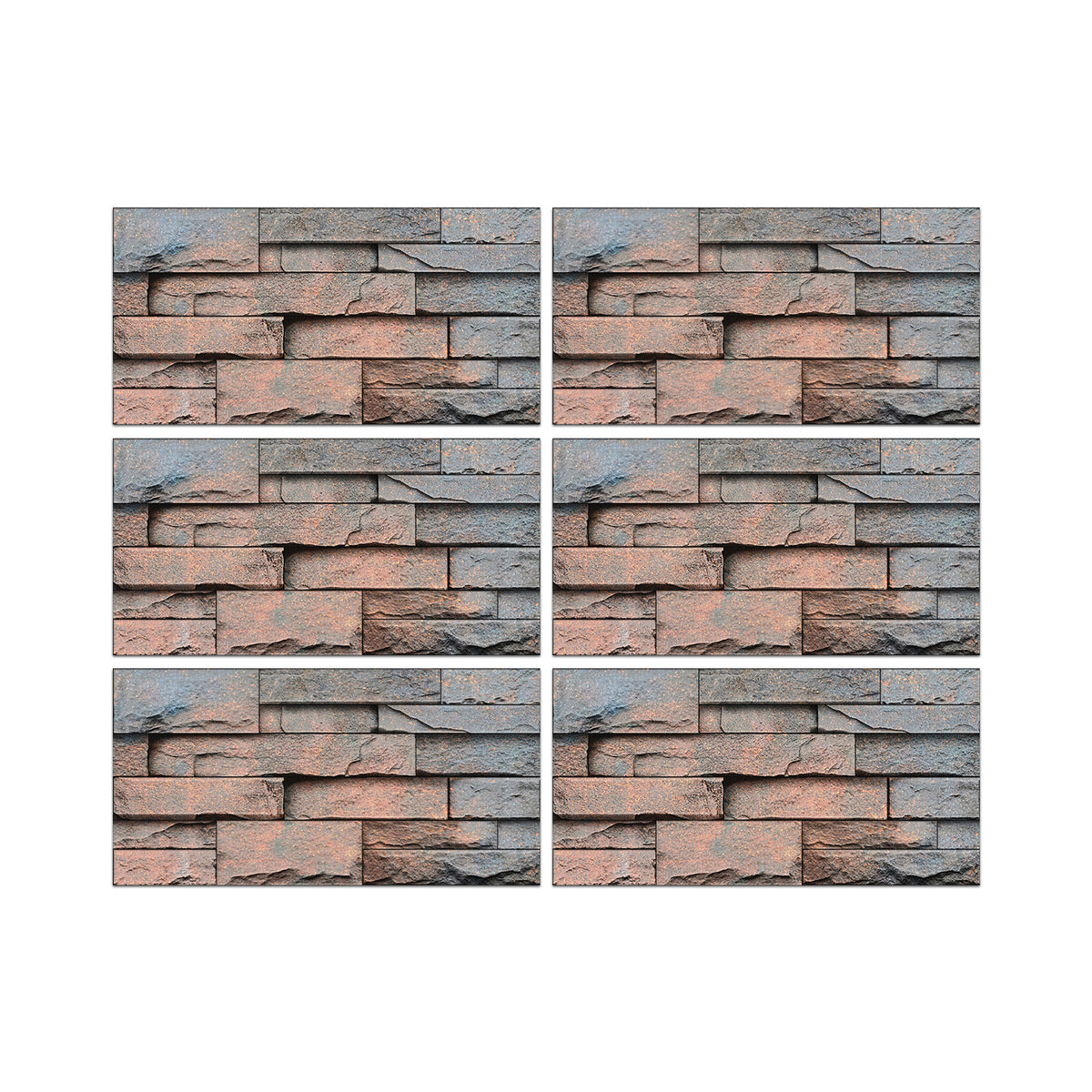 Brick Red and Brown Simulates 3D Stone Texture Wallpaper Country Tiles Stickers