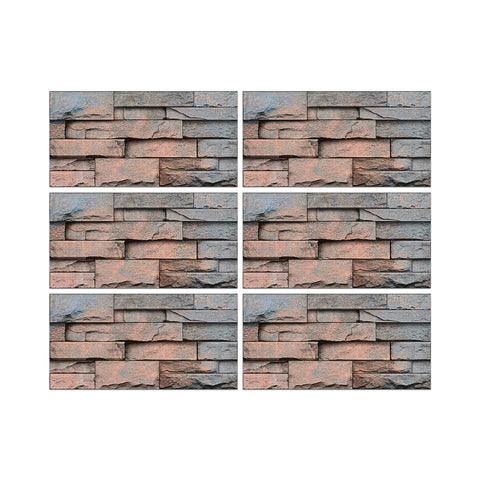 Brick Red and Brown Simulates 3D Stone Texture Wallpaper Country Tiles Stickers