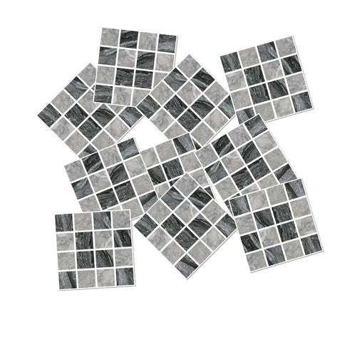 Grey Stone Wallpaper Stonelike Mosaic Wall Tiles Sticker Peel and Stick Modern