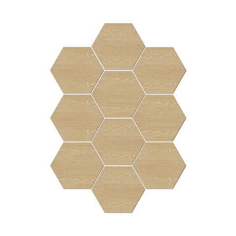 Creamy Light Oak Hexagonal Foam Porcelain Tiles