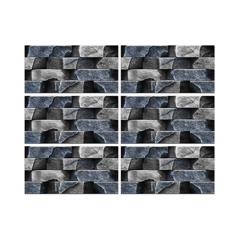 Dark Grey Simulates 3D Stone Texture Wallpaper Rustic Tiles Stickers