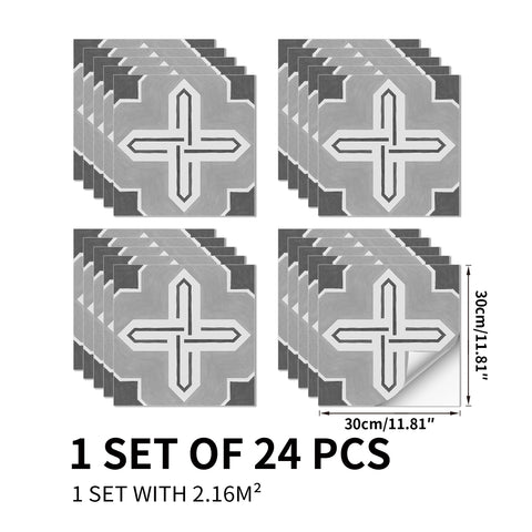 The perfect blend of art and practicality - Scandinavian style grey and white thickened frosted floor stickers