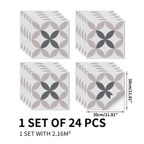 The Nordic symphony of mauve and gray, the simple beauty of art floor stickers
