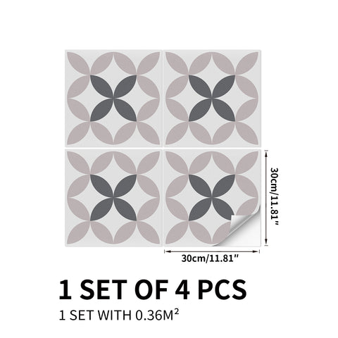 The Nordic symphony of mauve and gray, the simple beauty of art floor stickers