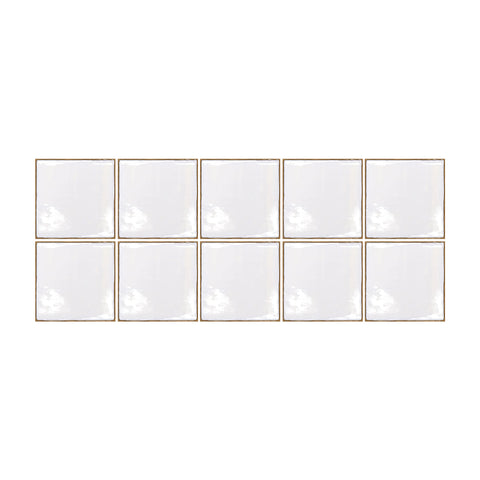 White Modern Square Tile Sticker Elegant Wallpaper 10PCS