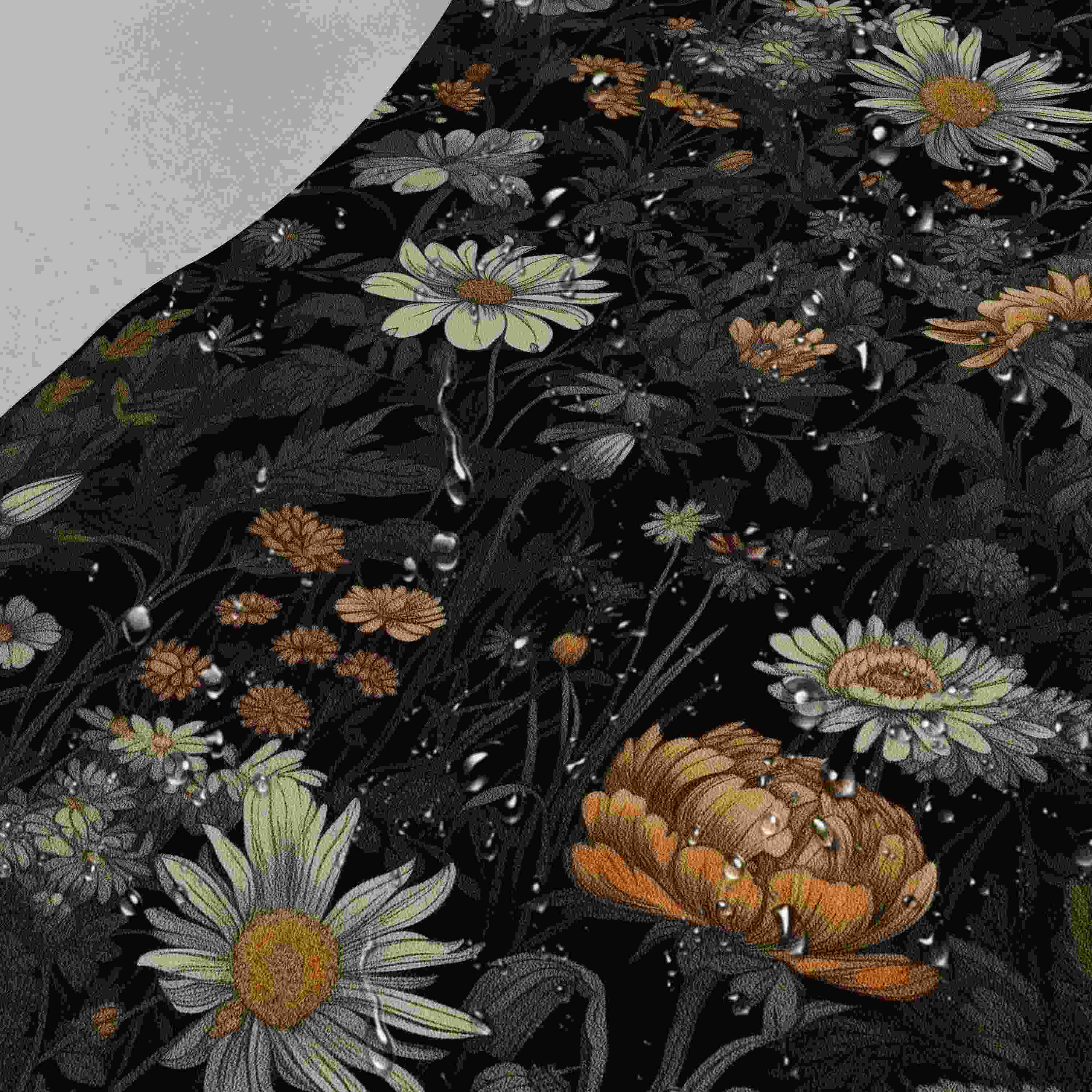 Dark floral wallpaper waterproof